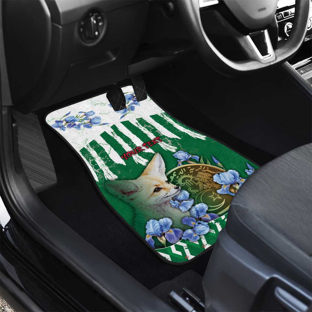 Personalized Algeria Car Mats Fennec And Iris Grunge Style - Wonder Print Shop