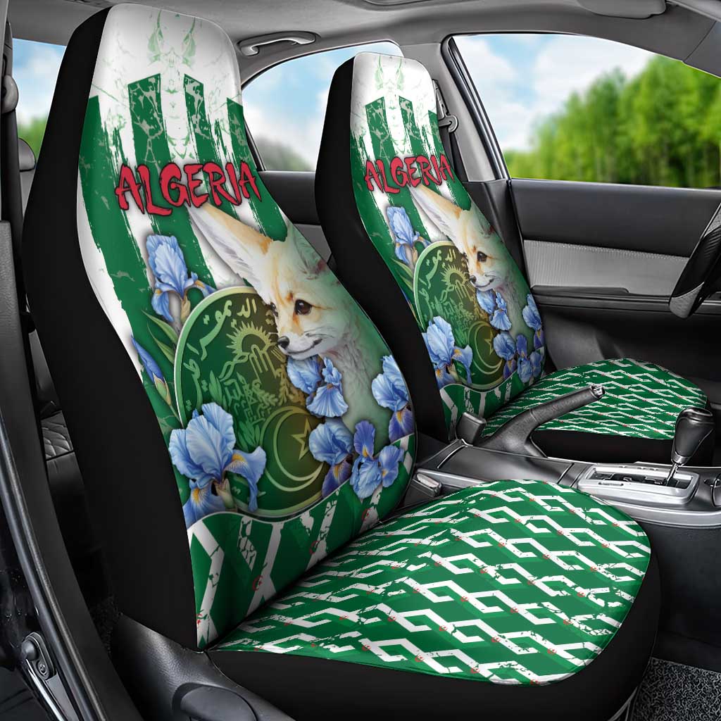 Algeria Car Seat Cover Fennec And Iris Grunge Style - Wonder Print Shop