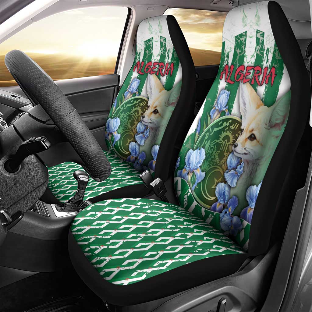 Algeria Car Seat Cover Fennec And Iris Grunge Style - Wonder Print Shop