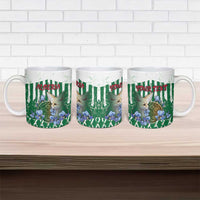 Personalized Algeria Ceramic Mug Fennec And Iris Grunge Style - Wonder Print Shop