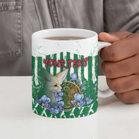 Personalized Algeria Ceramic Mug Fennec And Iris Grunge Style - Wonder Print Shop