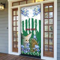 Personalized Algeria Door Cover Fennec And Iris Grunge Style - Wonder Print Shop