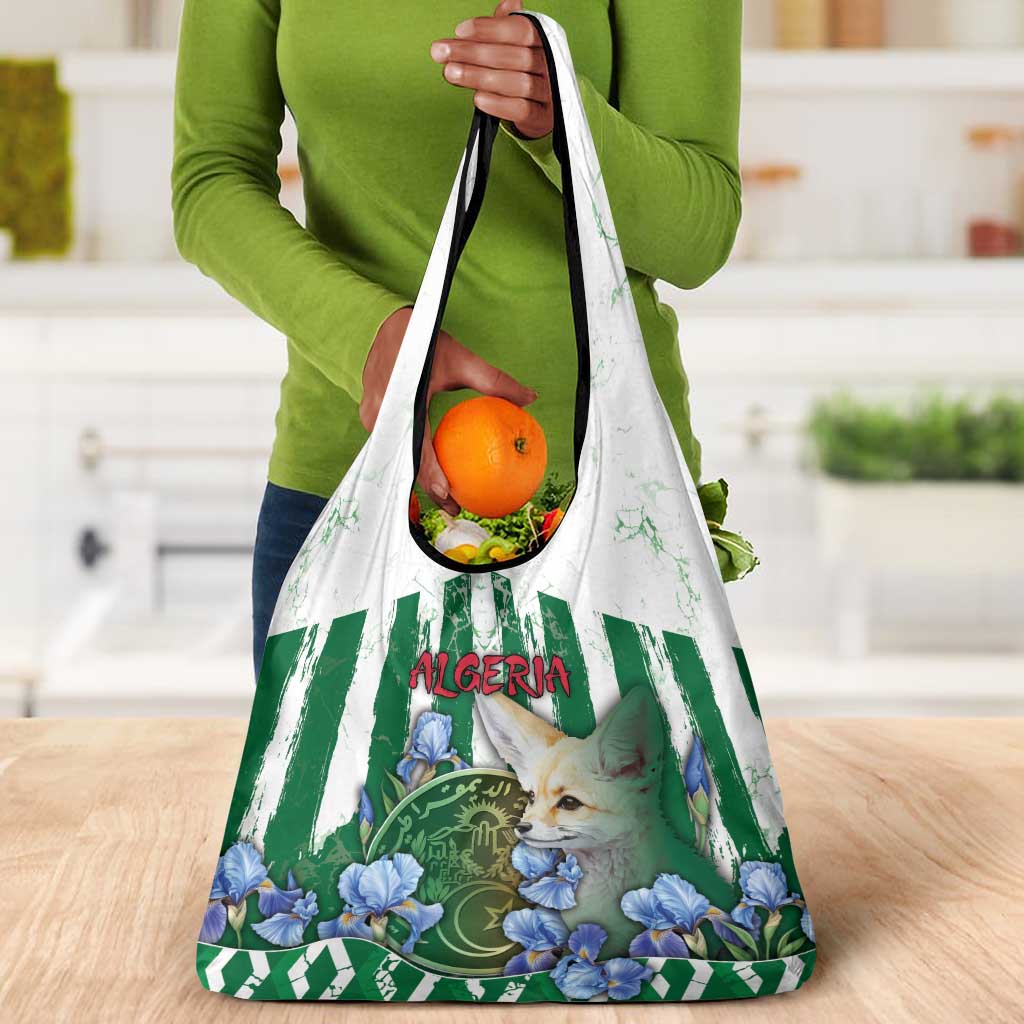 Algeria Grocery Bag Fennec And Iris Grunge Style - Wonder Print Shop