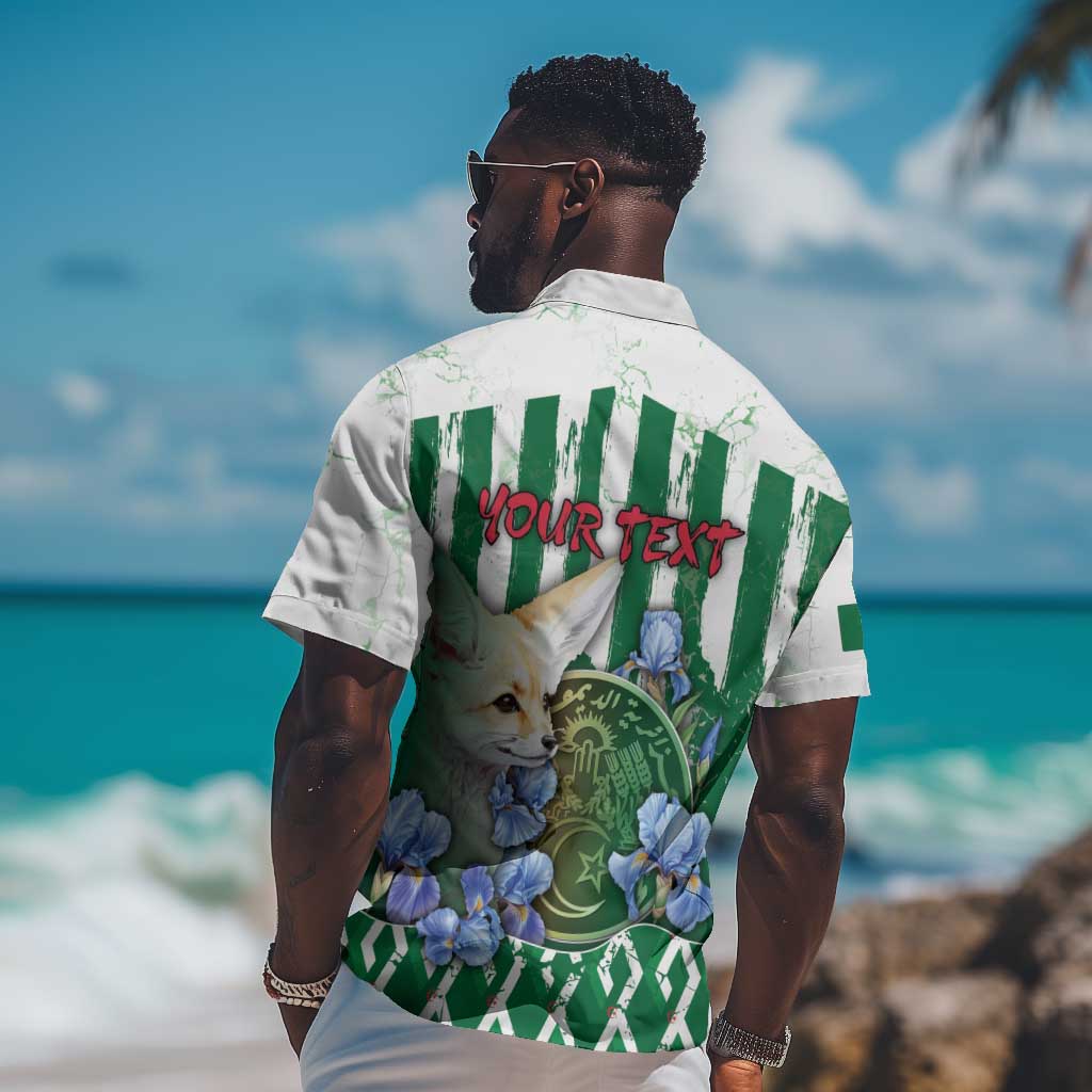 Personalized Algeria Hawaiian Shirt Fennec And Iris Grunge Style - Wonder Print Shop