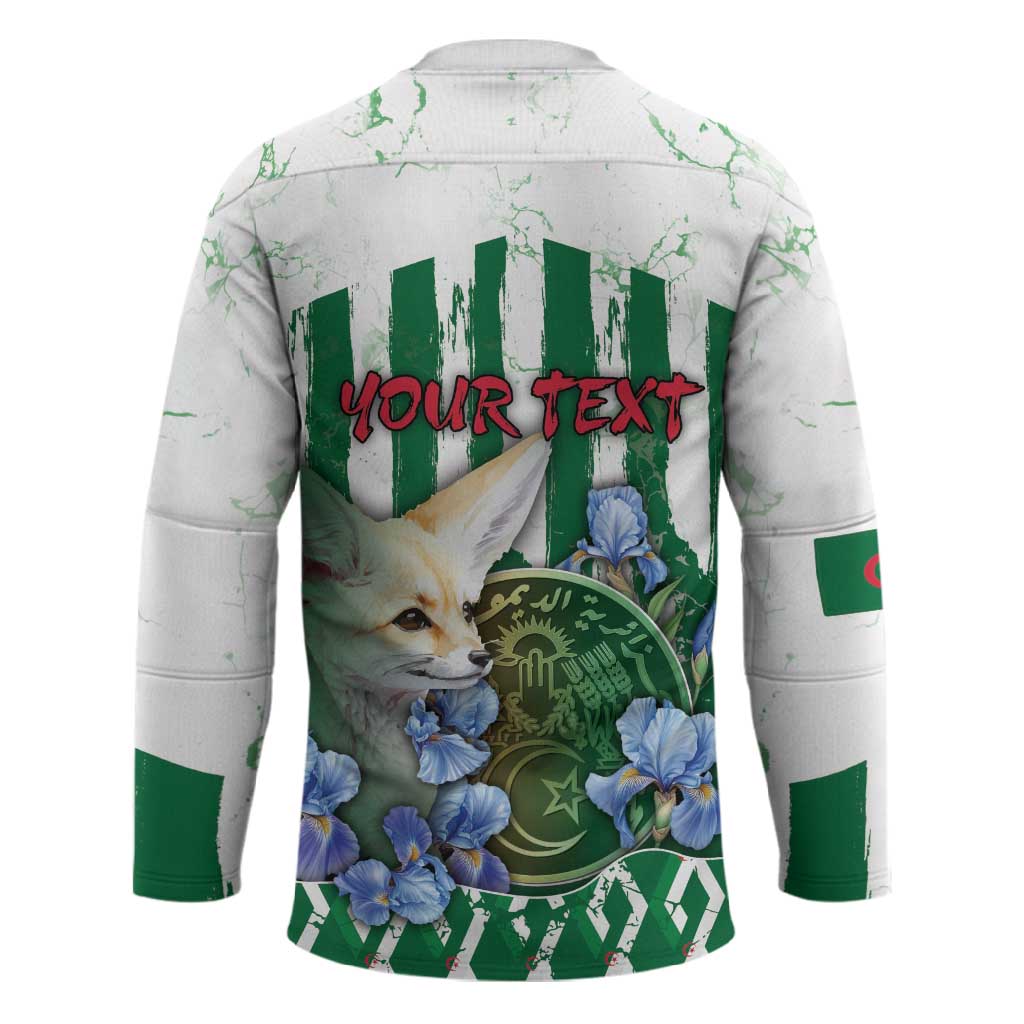 Personalized Algeria Hockey Jersey Fennec And Iris Grunge Style - Wonder Print Shop