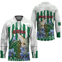 Personalized Algeria Hockey Jersey Fennec And Iris Grunge Style - Wonder Print Shop