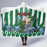 Algeria Hooded Blanket Fennec And Iris Grunge Style - Wonder Print Shop
