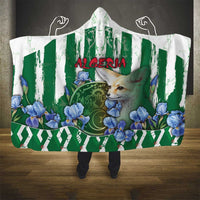 Algeria Hooded Blanket Fennec And Iris Grunge Style - Wonder Print Shop
