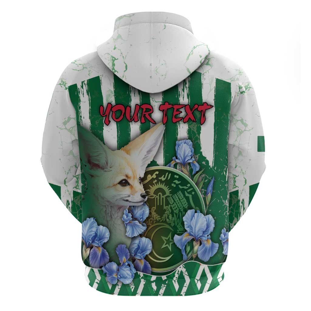 Personalized Algeria Hoodie Fennec And Iris Grunge Style - Wonder Print Shop