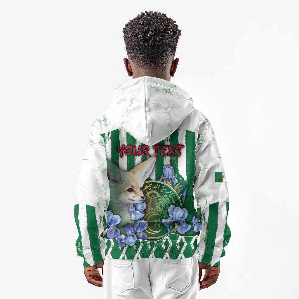 Personalized Algeria Kid Hoodie Fennec And Iris Grunge Style - Wonder Print Shop