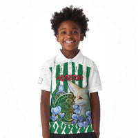 Personalized Algeria Kid Polo Shirt Fennec And Iris Grunge Style - Wonder Print Shop