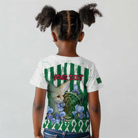 Personalized Algeria Kid T shirt Fennec And Iris Grunge Style - Wonder Print Shop