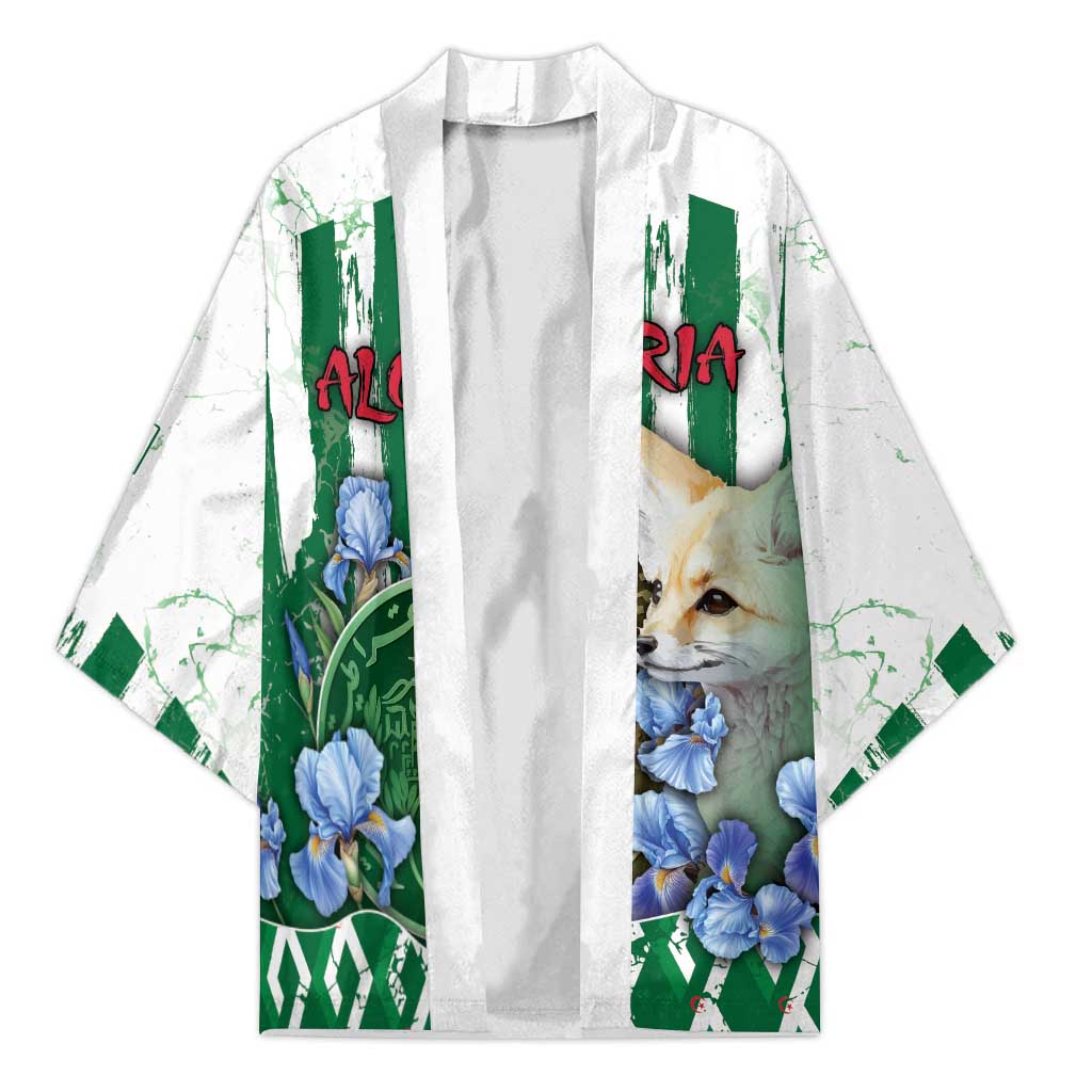 Personalized Algeria Kimono Fennec And Iris Grunge Style - Wonder Print Shop
