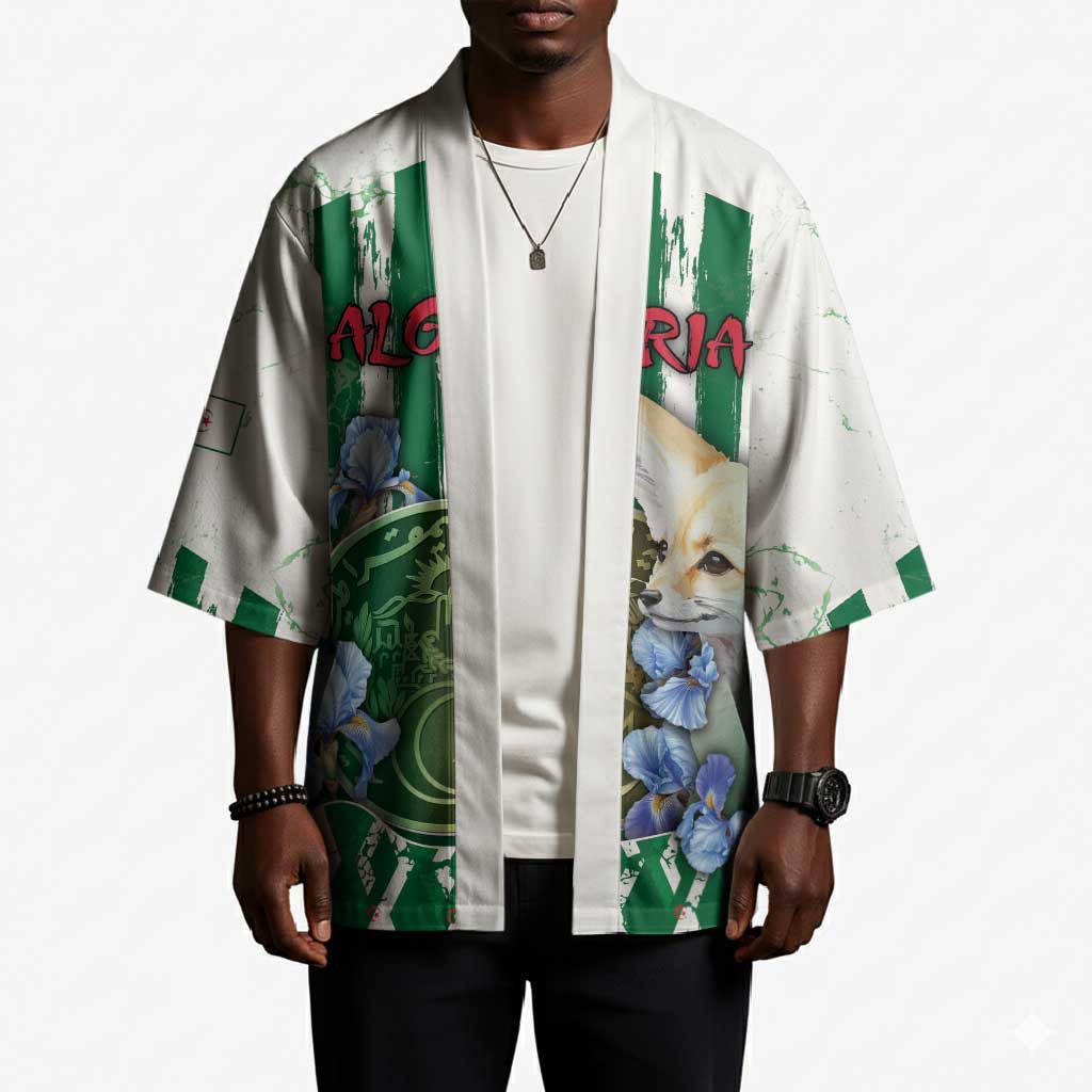 Personalized Algeria Kimono Fennec And Iris Grunge Style - Wonder Print Shop