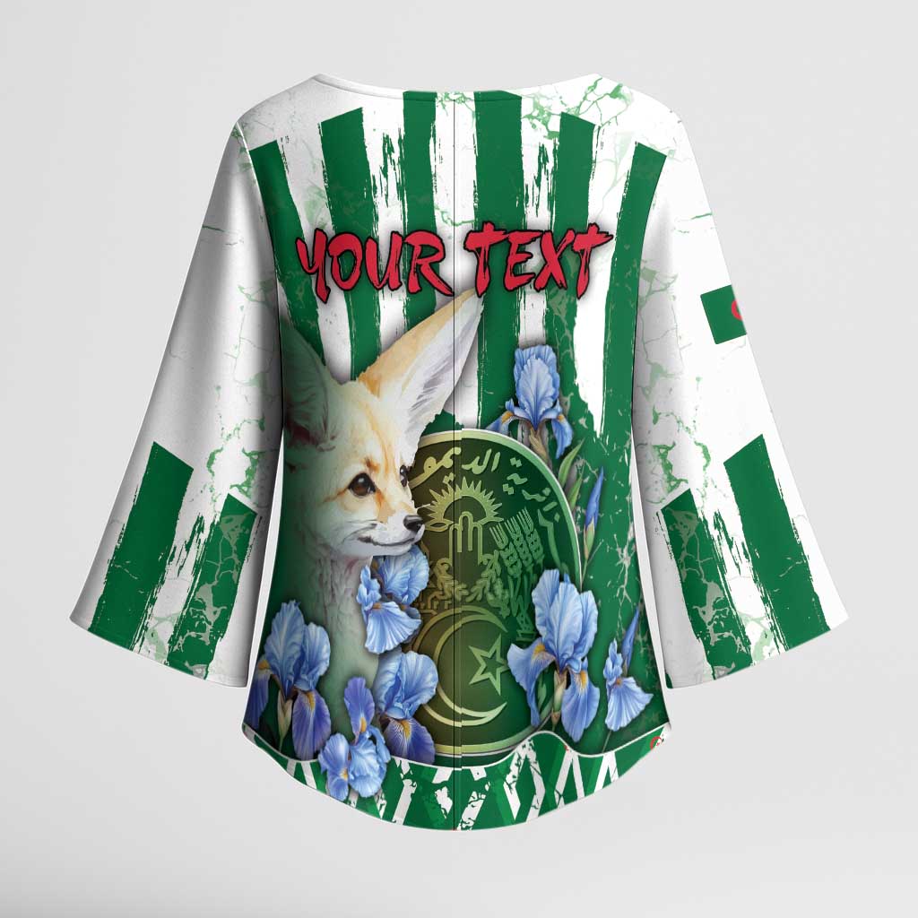Personalized Algeria Kimono Sleeve Blouse Fennec And Iris Grunge Style - Wonder Print Shop