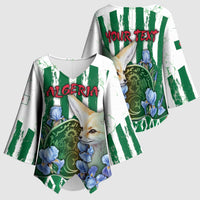 Personalized Algeria Kimono Sleeve Blouse Fennec And Iris Grunge Style - Wonder Print Shop