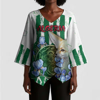 Personalized Algeria Kimono Sleeve Blouse Fennec And Iris Grunge Style - Wonder Print Shop