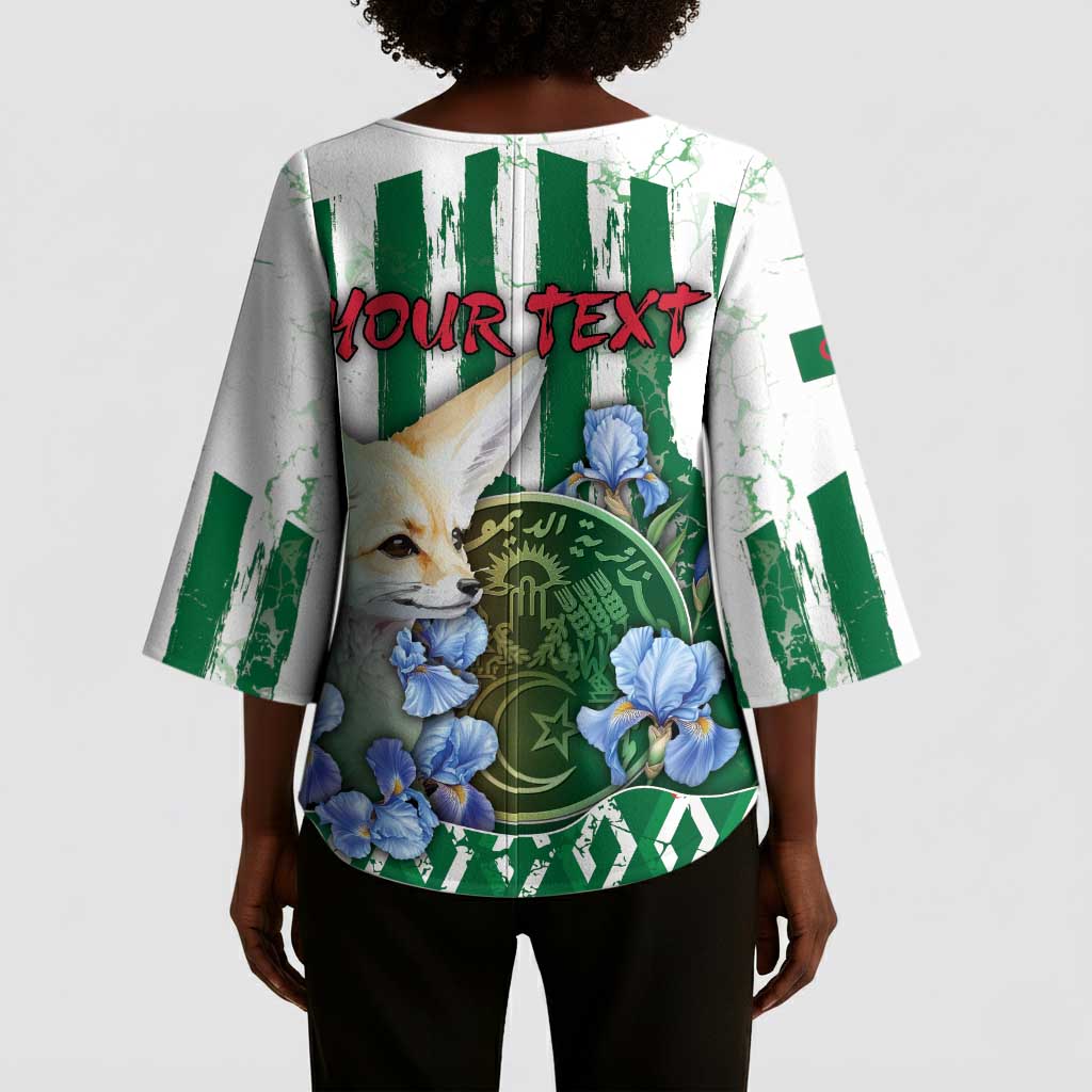 Personalized Algeria Kimono Sleeve Blouse Fennec And Iris Grunge Style - Wonder Print Shop