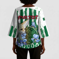 Personalized Algeria Kimono Sleeve Blouse Fennec And Iris Grunge Style - Wonder Print Shop