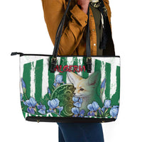 Algeria Leather Tote Bag Fennec And Iris Grunge Style - Wonder Print Shop