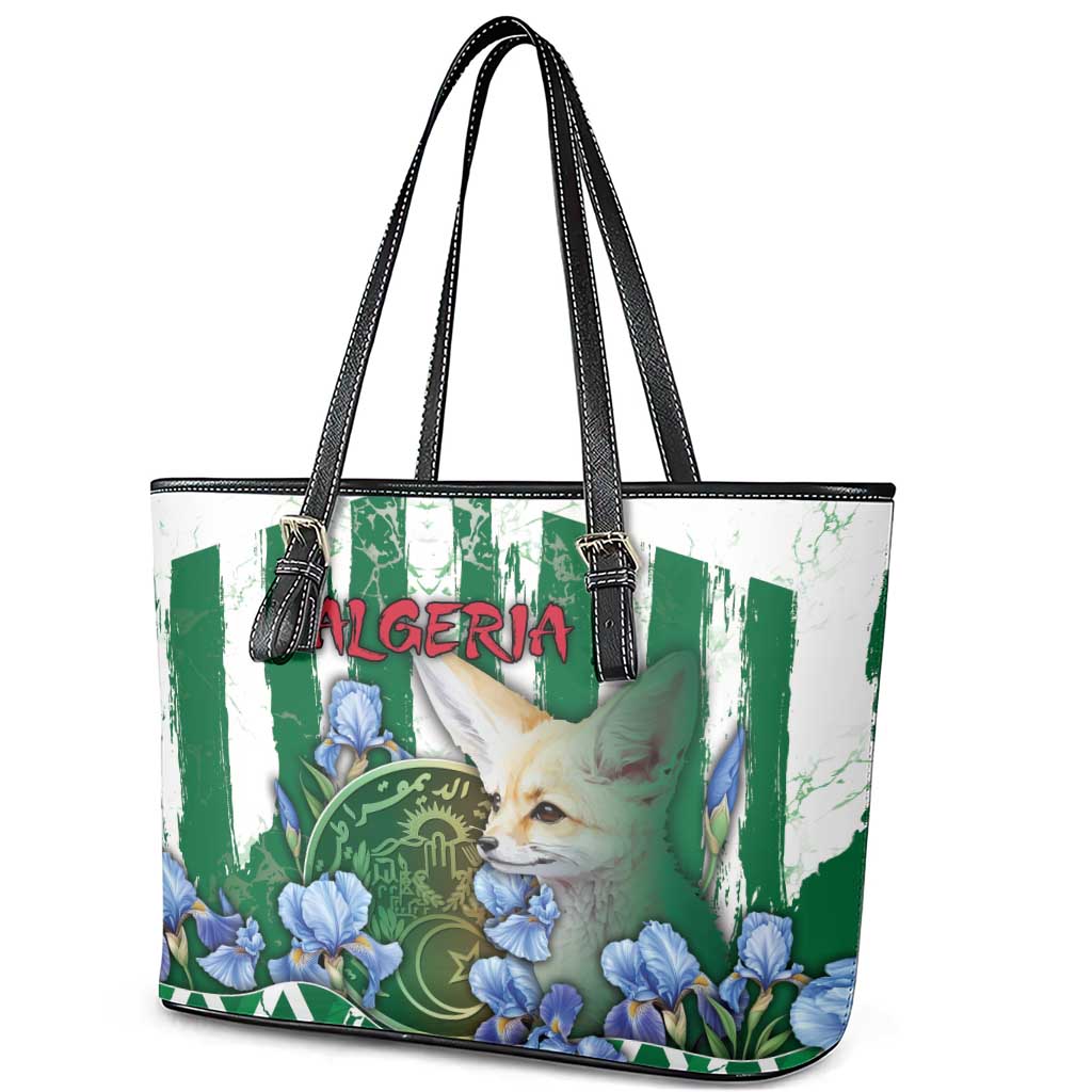 Algeria Leather Tote Bag Fennec And Iris Grunge Style - Wonder Print Shop