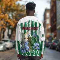 Personalized Algeria Long Sleeve Shirt Fennec And Iris Grunge Style - Wonder Print Shop