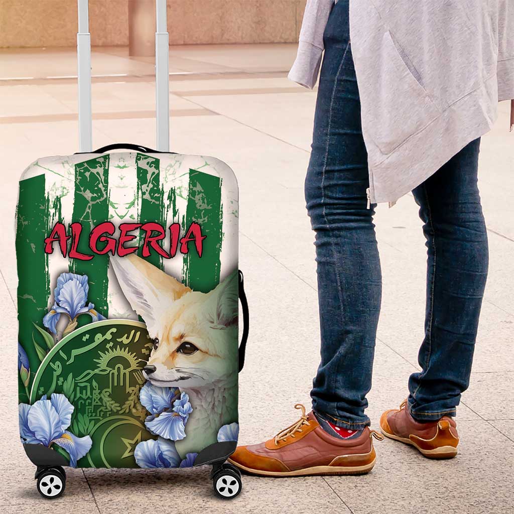Algeria Luggage Cover Fennec And Iris Grunge Style - Wonder Print Shop