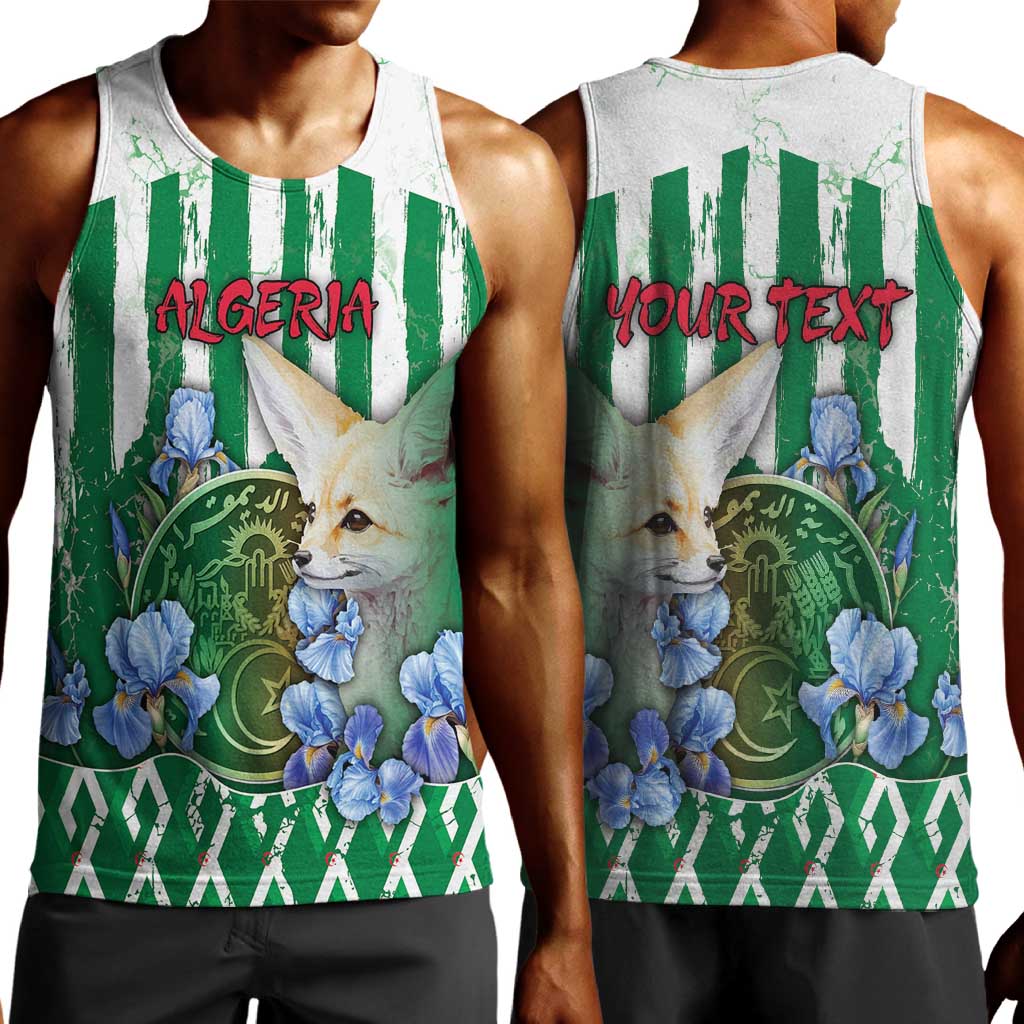 Personalized Algeria Men Tank Top Fennec And Iris Grunge Style - Wonder Print Shop
