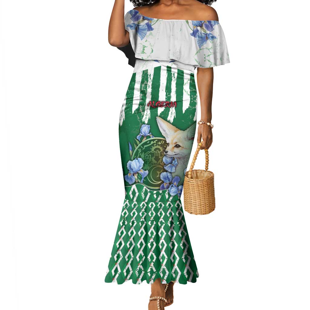 Personalized Algeria Mermaid Dress Fennec And Iris Grunge Style - Wonder Print Shop