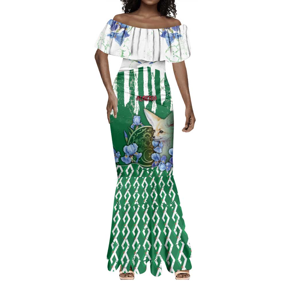 Personalized Algeria Mermaid Dress Fennec And Iris Grunge Style - Wonder Print Shop