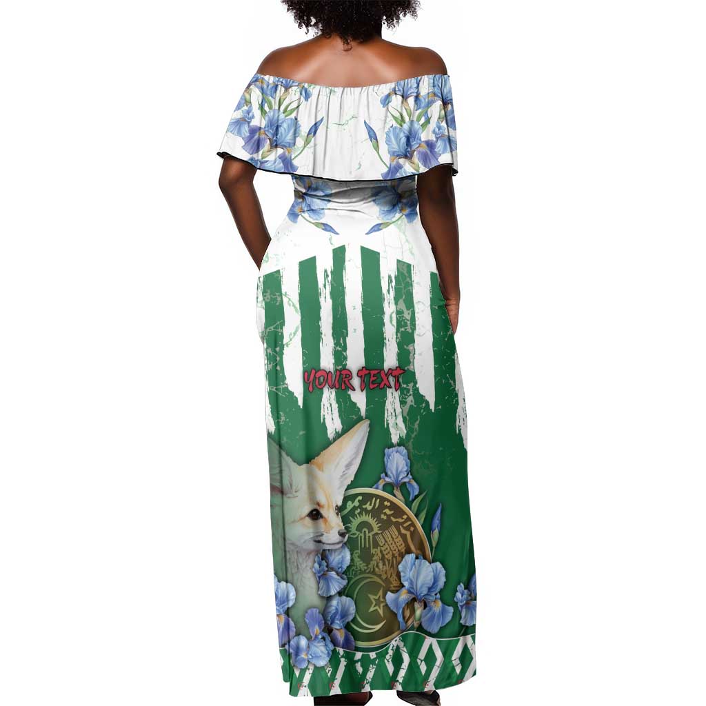 Personalized Algeria Off Shoulder Maxi Dress Fennec And Iris Grunge Style - Wonder Print Shop