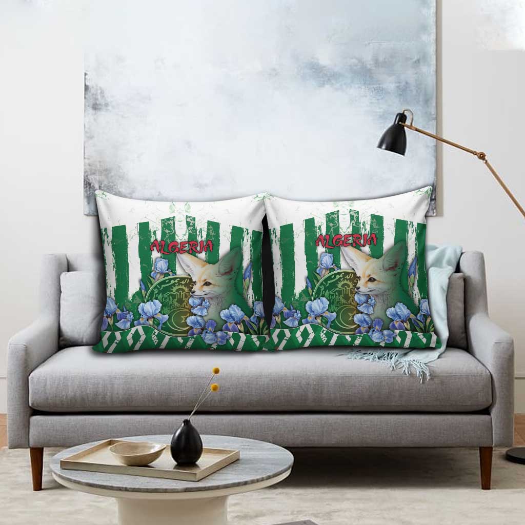 Algeria Pillow Cover Fennec And Iris Grunge Style - Wonder Print Shop