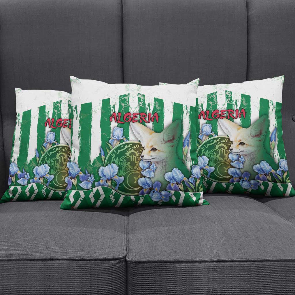 Algeria Pillow Cover Fennec And Iris Grunge Style - Wonder Print Shop