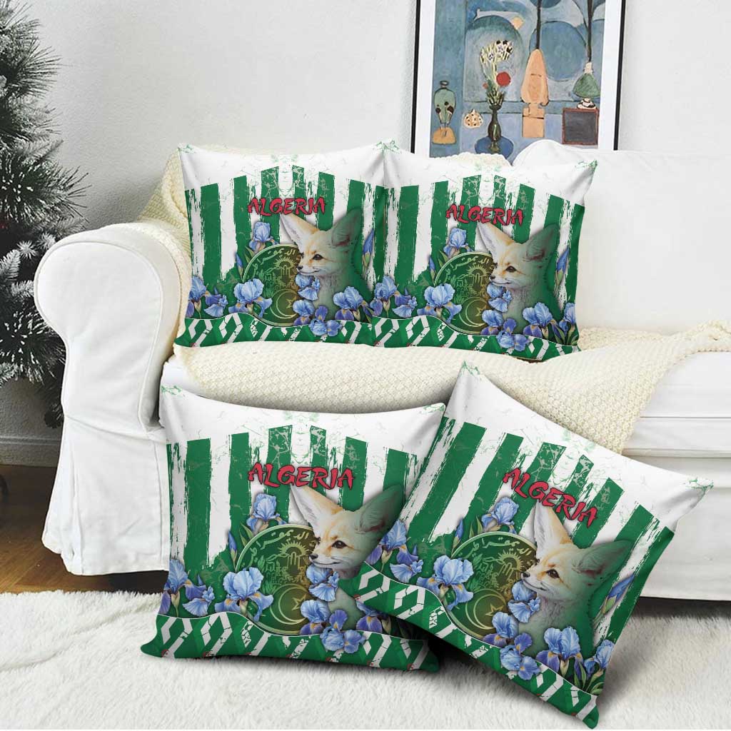 Algeria Pillow Cover Fennec And Iris Grunge Style - Wonder Print Shop