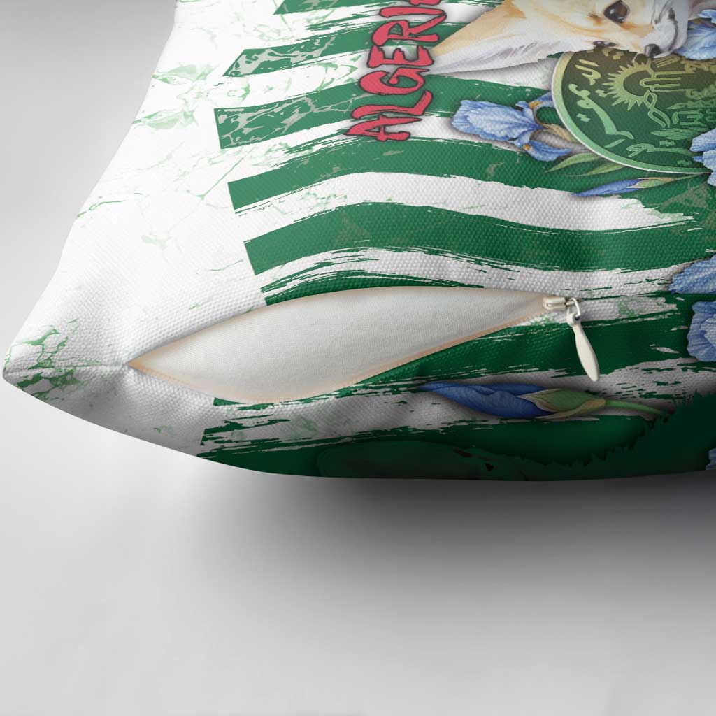 Algeria Pillow Cover Fennec And Iris Grunge Style - Wonder Print Shop
