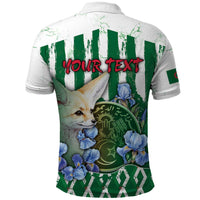 Personalized Algeria Polo Shirt Fennec And Iris Grunge Style - Wonder Print Shop