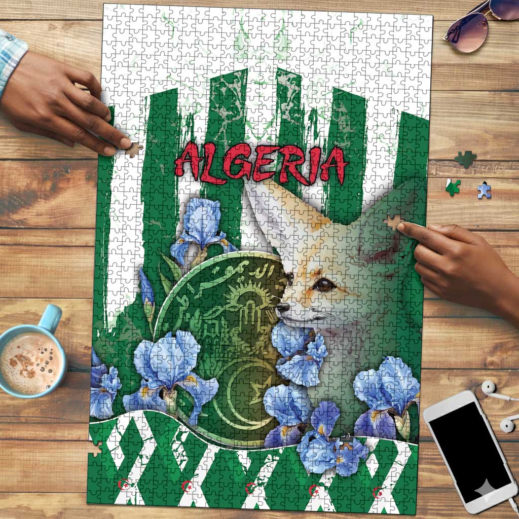 Algeria Puzzle Fennec And Iris Grunge Style - Wonder Print Shop