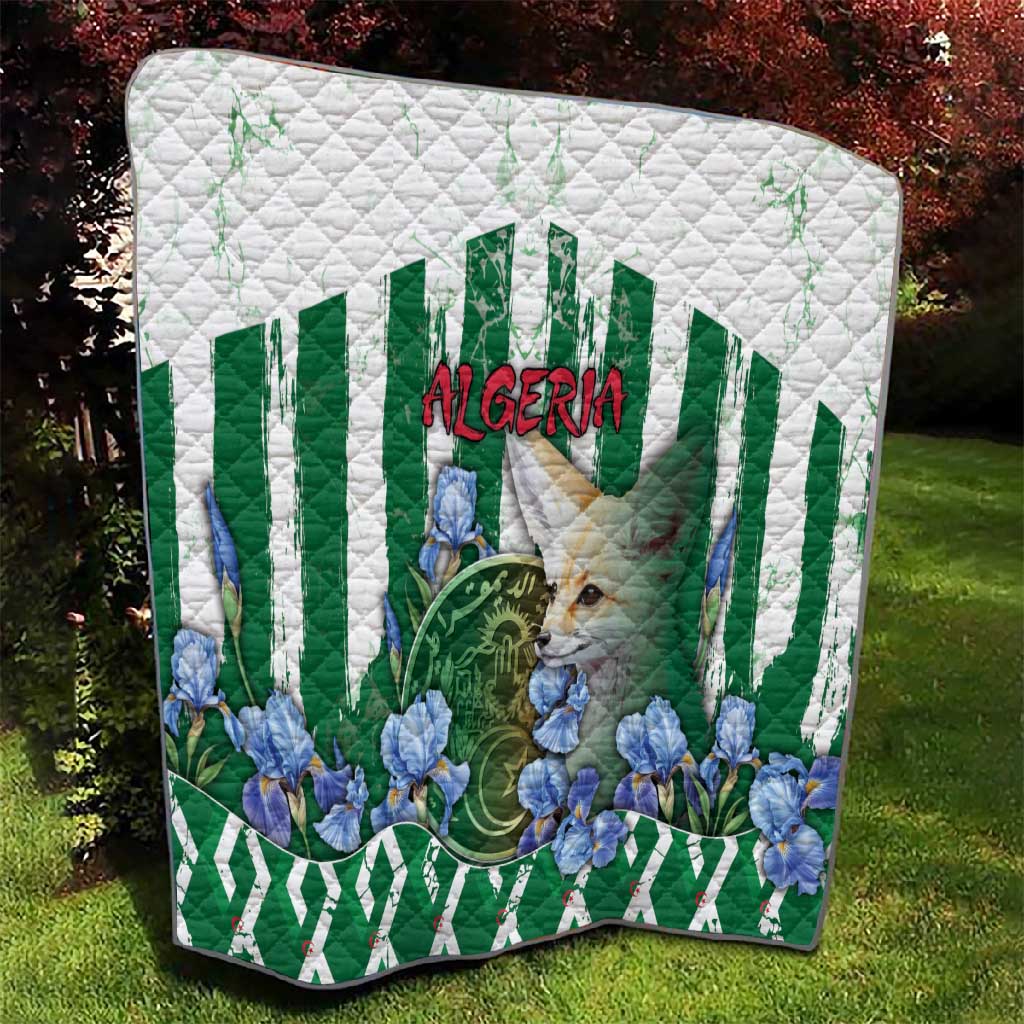 Algeria Quilt Fennec And Iris Grunge Style - Wonder Print Shop