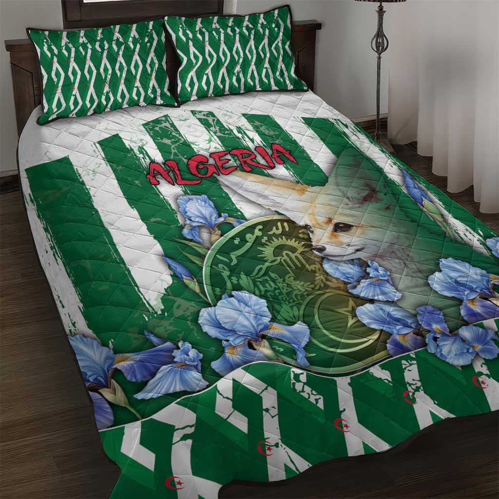 Algeria Quilt Bed Set Fennec And Iris Grunge Style - Wonder Print Shop