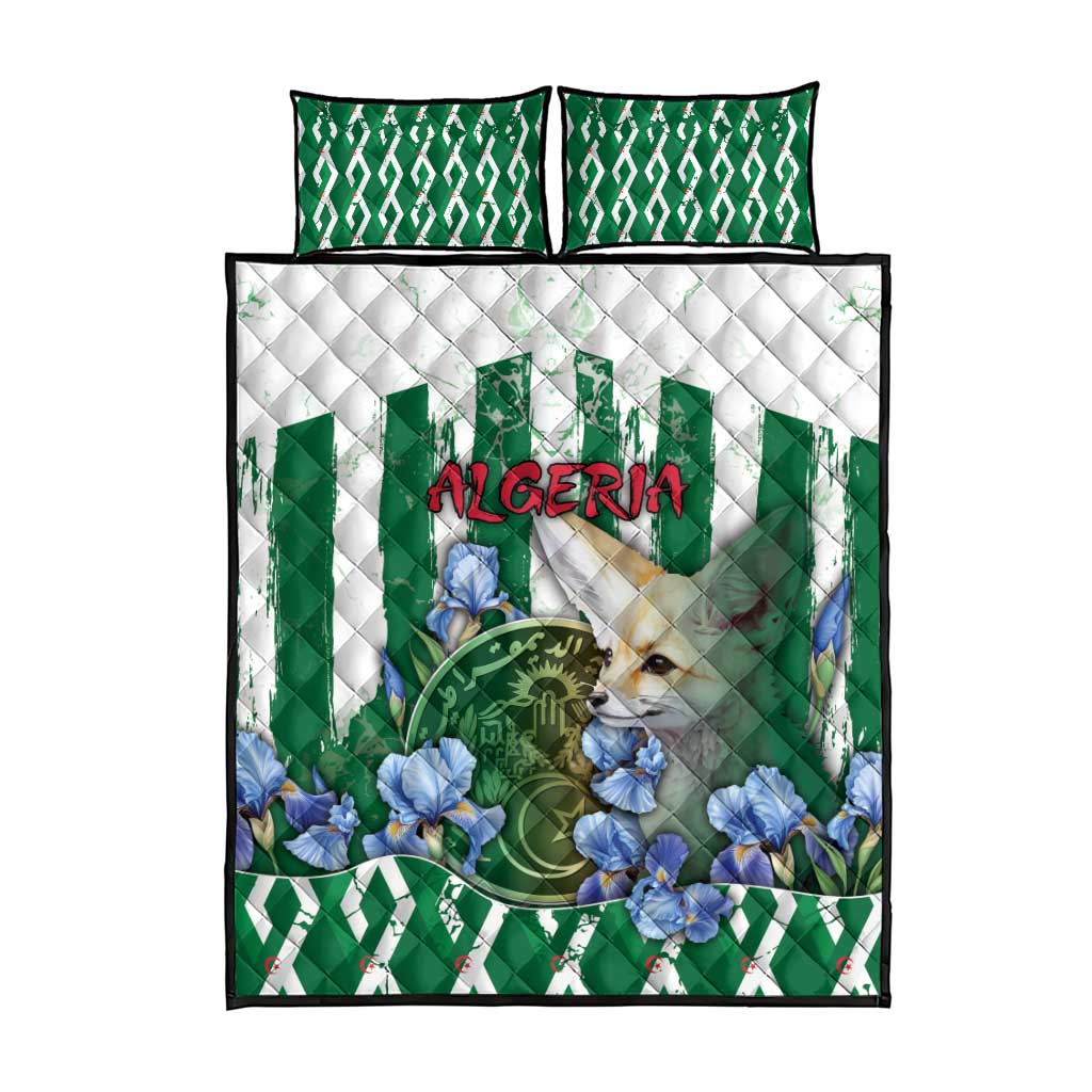 Algeria Quilt Bed Set Fennec And Iris Grunge Style - Wonder Print Shop