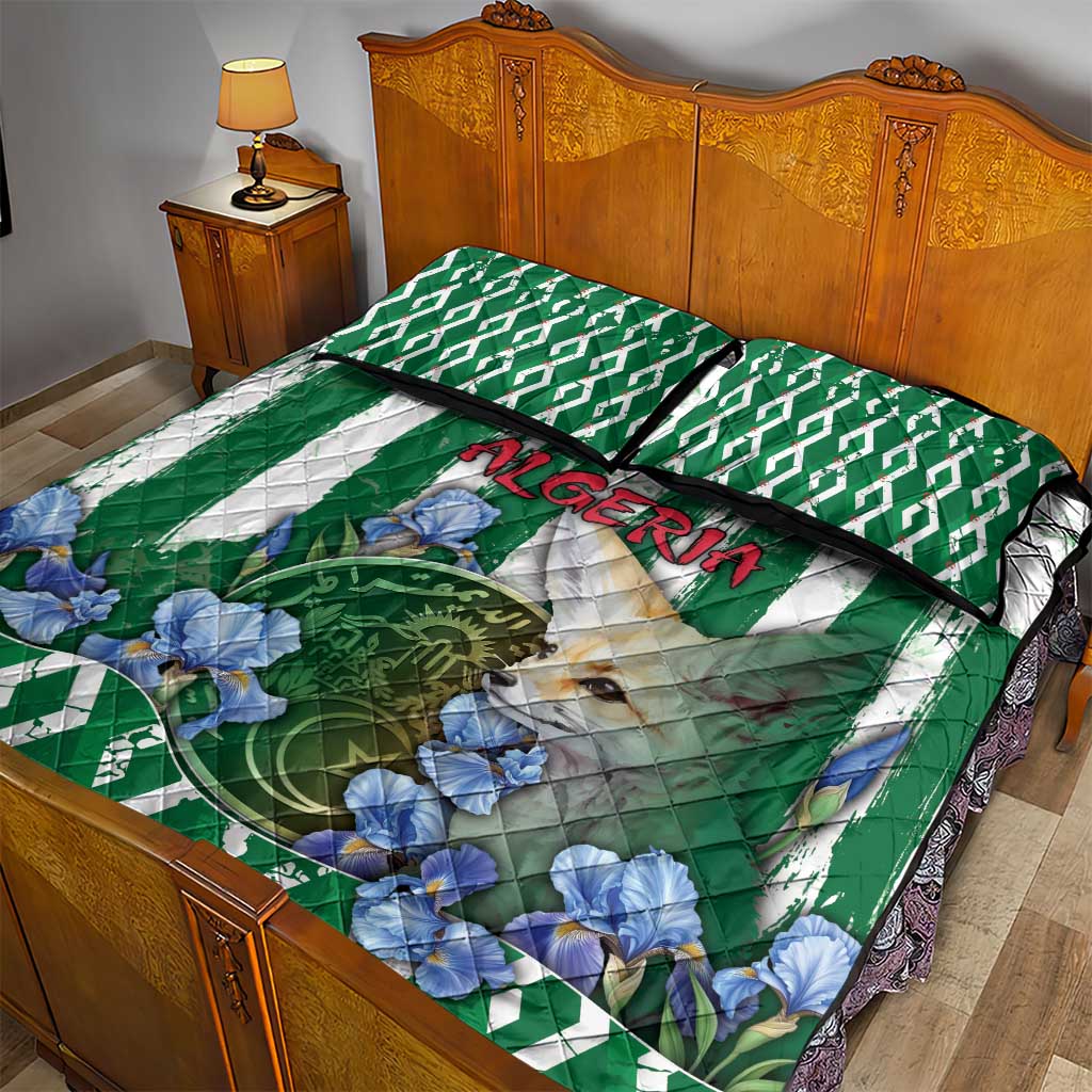 Algeria Quilt Bed Set Fennec And Iris Grunge Style - Wonder Print Shop