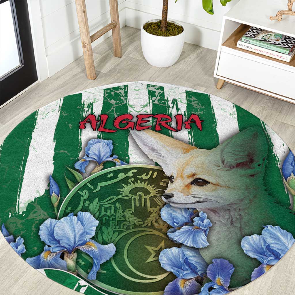 Algeria Round Carpet Fennec And Iris Grunge Style - Wonder Print Shop