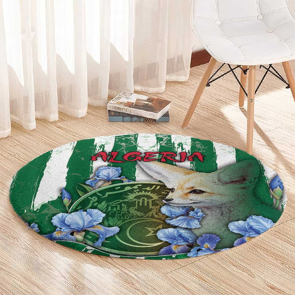 Algeria Round Carpet Fennec And Iris Grunge Style - Wonder Print Shop