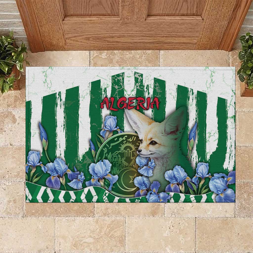 Algeria Rubber Doormat Fennec And Iris Grunge Style - Wonder Print Shop