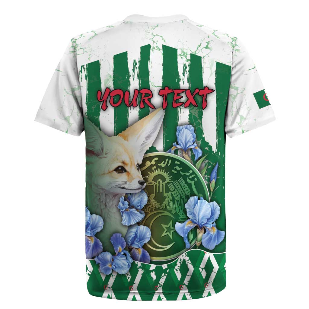 Personalized Algeria Rugby Jersey Fennec And Iris Grunge Style - Wonder Print Shop