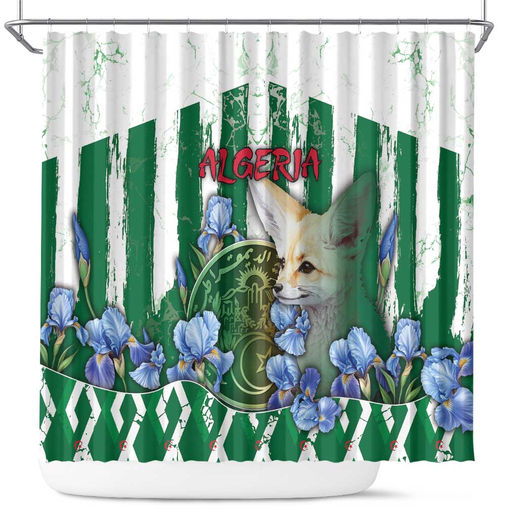 Algeria Shower Curtain Fennec And Iris Grunge Style - Wonder Print Shop