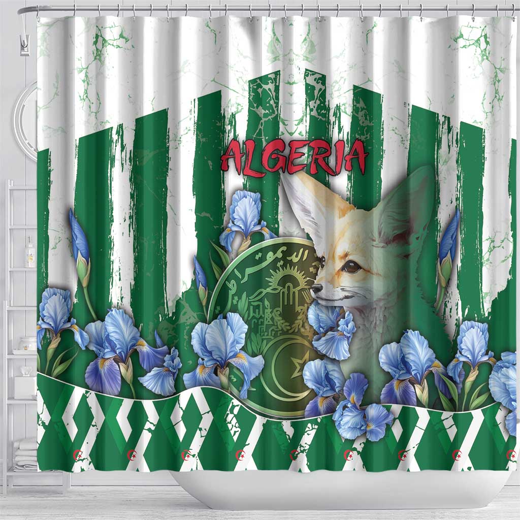 Algeria Shower Curtain Fennec And Iris Grunge Style - Wonder Print Shop