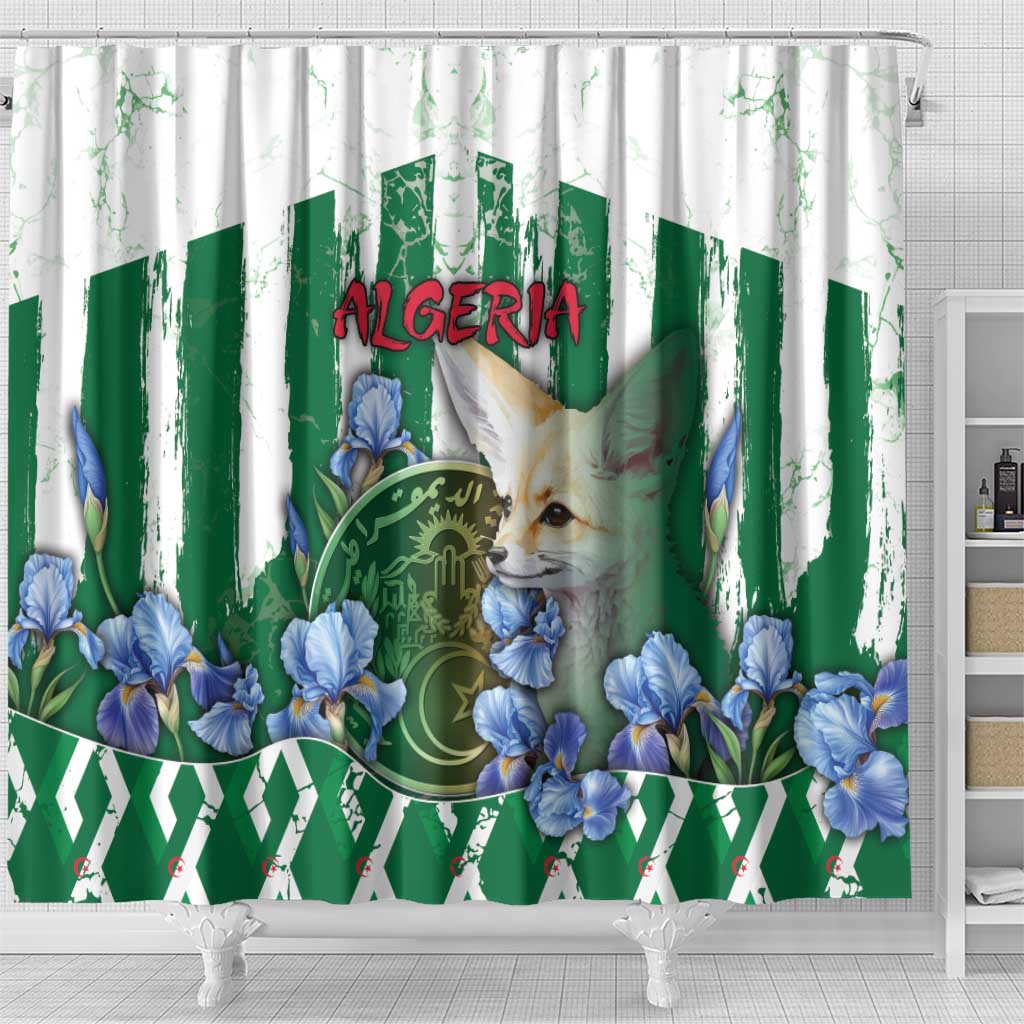 Algeria Shower Curtain Fennec And Iris Grunge Style - Wonder Print Shop