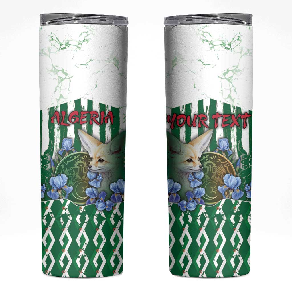 Personalized Algeria Skinny Tumbler Fennec And Iris Grunge Style - Wonder Print Shop