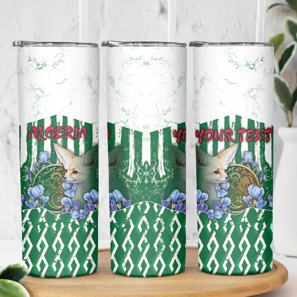 Personalized Algeria Skinny Tumbler Fennec And Iris Grunge Style - Wonder Print Shop
